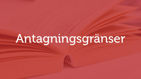 Röd bild med texten "Antagningsgränser"